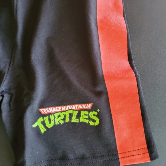 NEW Boys Set TMNT Teenage Mutant Ninja Turtles Raphael Red Hooded T Shirt Shorts - Picture 4 of 6